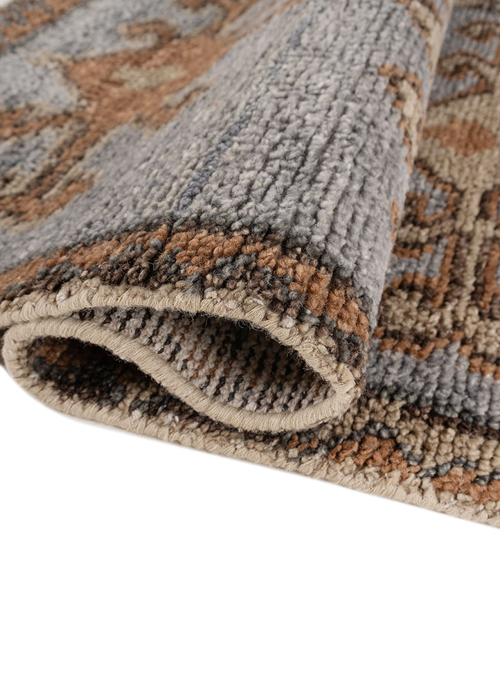 thyme blue wool hand knotted Rug - FloorShot