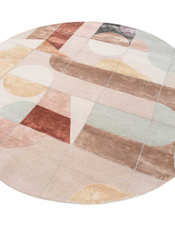 chaos theory by kavi pink and purple wool and bamboo silk hand knotted Rug - FloorShot