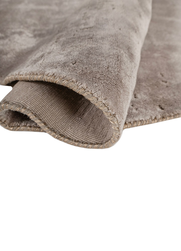 hidden by kavi grey and black wool and bamboo silk hand knotted Rug - FloorShot
