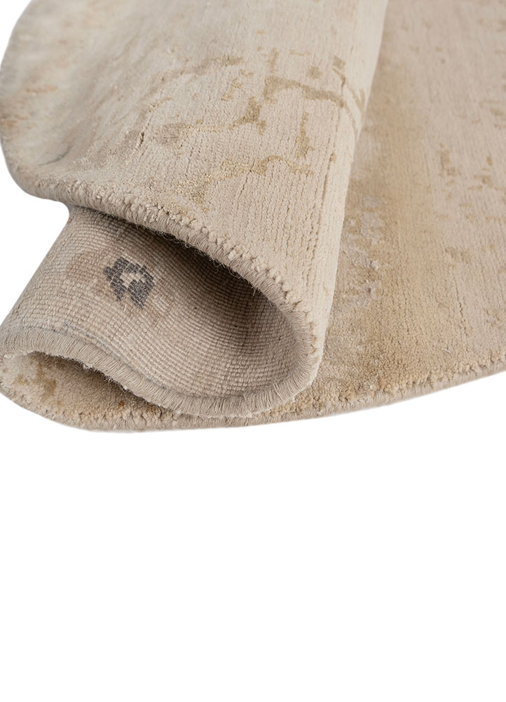 chaos theory by kavi ivory wool and bamboo silk hand knotted Rug - FloorShot