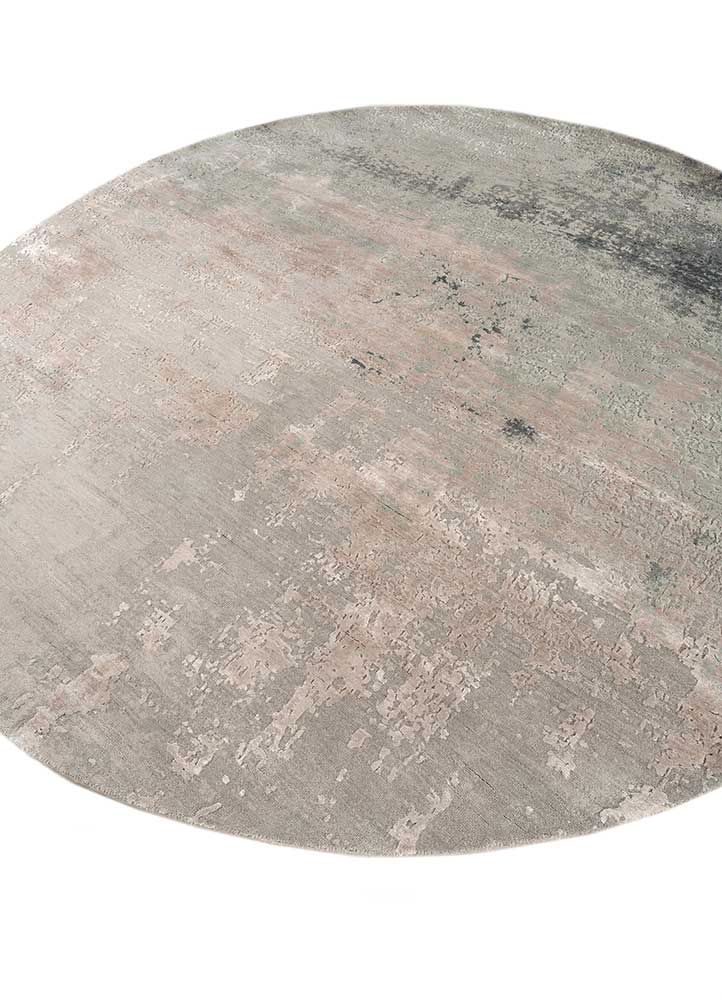 chaos theory by kavi grey and black wool and bamboo silk hand knotted Rug - FloorShot