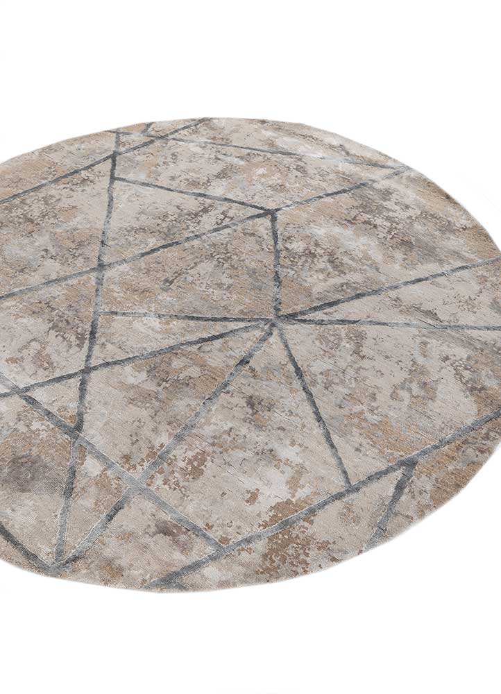 chaos theory by kavi grey and black wool and bamboo silk hand knotted Rug - FloorShot
