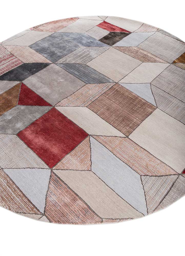 chaos theory by kavi ivory wool and bamboo silk hand knotted Rug - FloorShot
