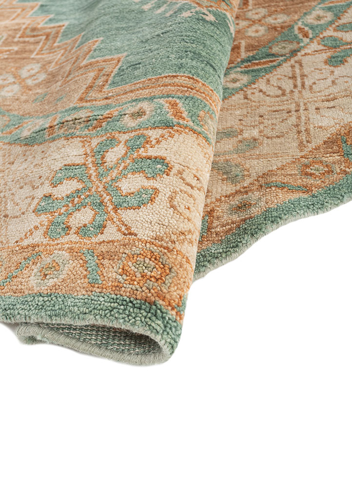 thyme green wool hand knotted Rug - FloorShot