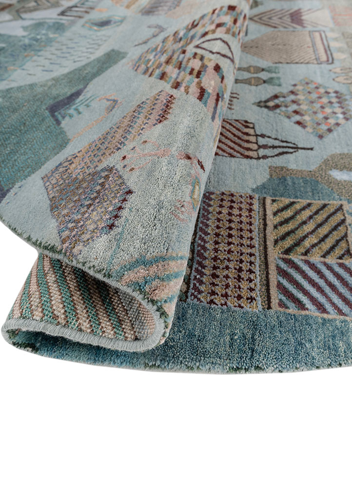 manchaha ivory wool and bamboo silk hand knotted Rug - FloorShot
