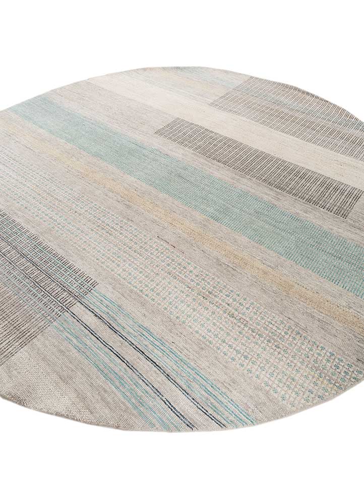 blythe blue afghan wool hand knotted Rug - FloorShot