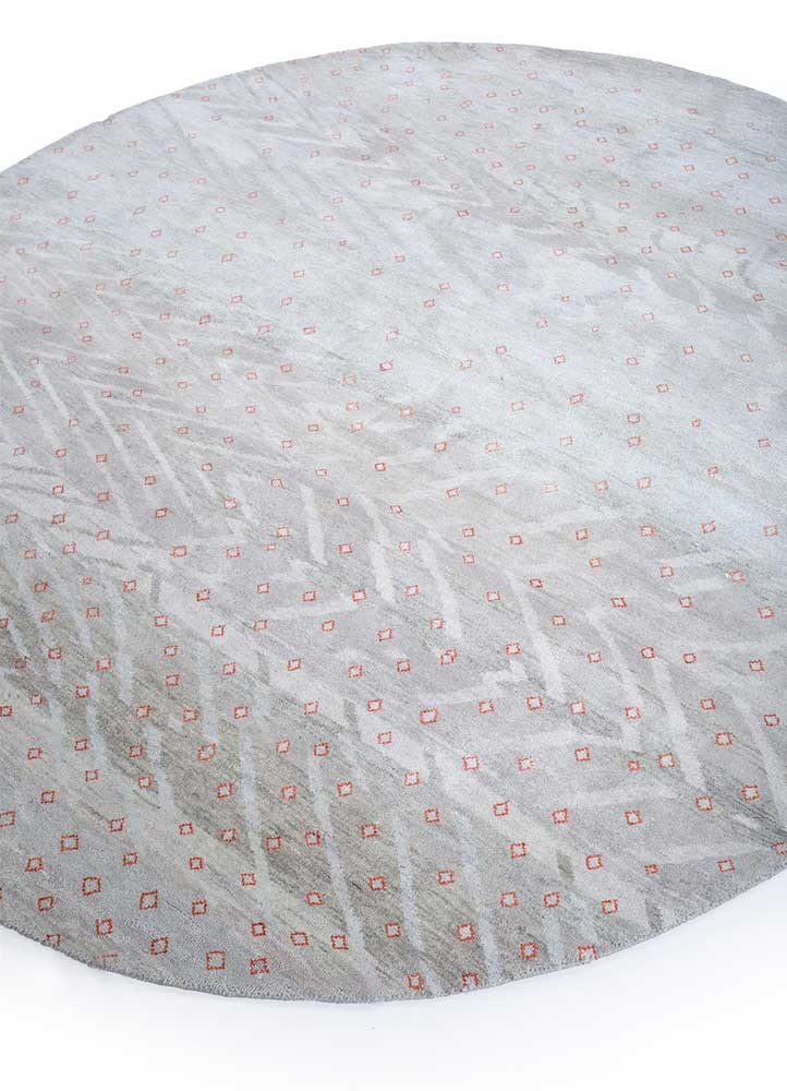 manchaha ivory wool and silk hand knotted Rug - FloorShot