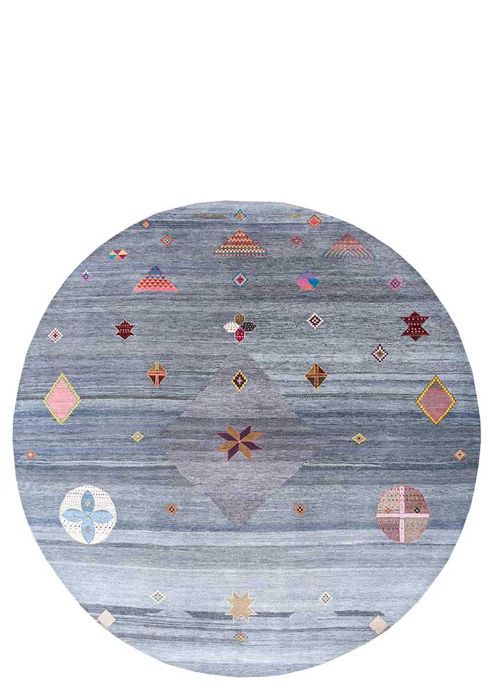 freedom manchaha grey and black wool and silk hand knotted Rug - FloorShot