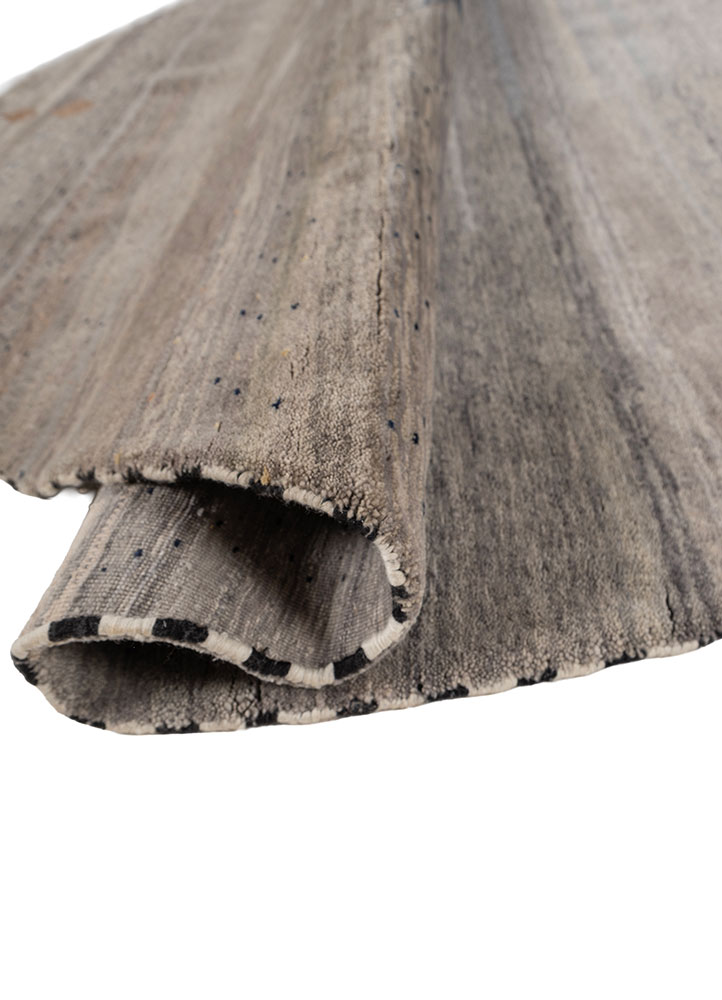 freedom manchaha grey and black wool and silk hand knotted Rug - FloorShot