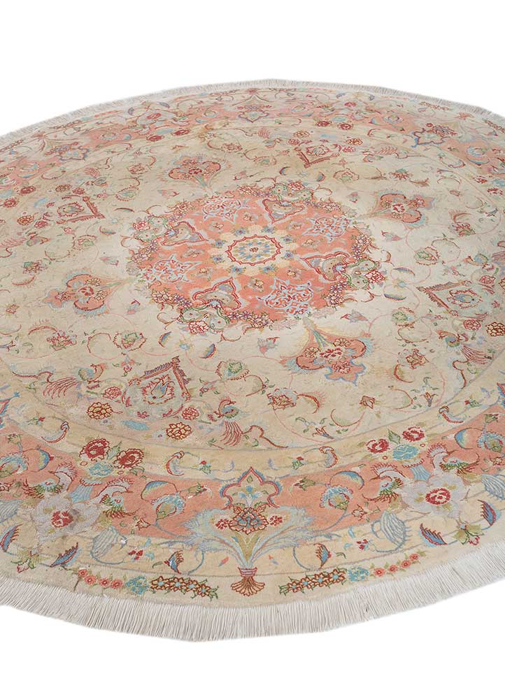 aalam pink and purple wool and silk hand knotted Rug - FloorShot