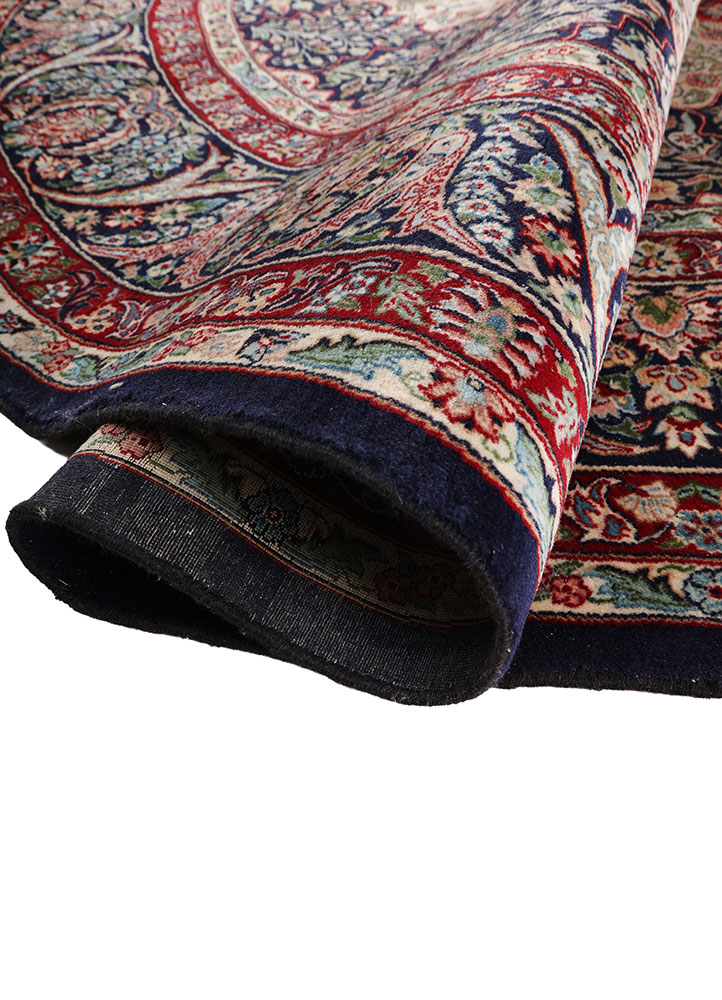 aalam blue wool hand knotted Rug - FloorShot