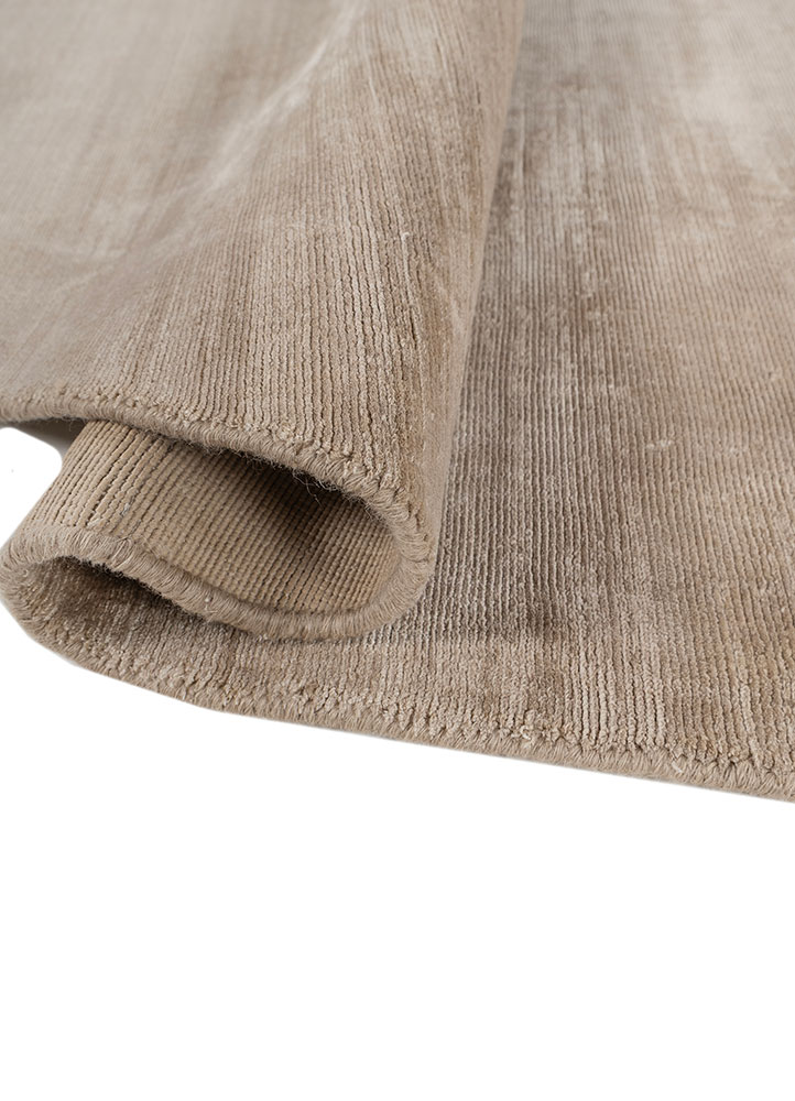 saga beige and brown viscose hand loom Rug - FloorShot