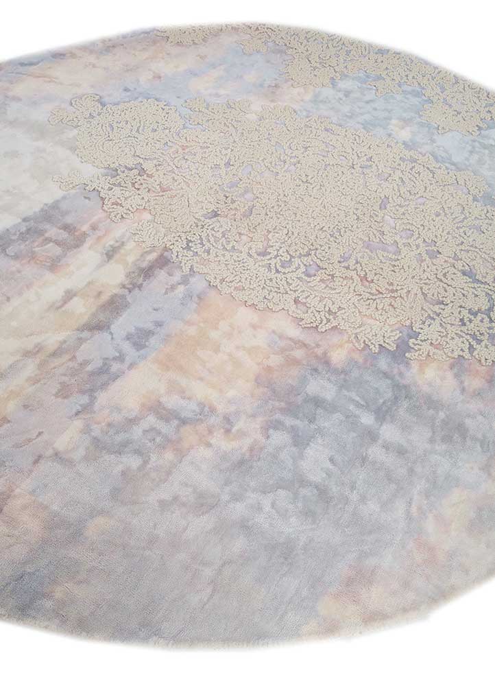 bespoke sile blue wool and viscose hand loom Rug - FloorShot