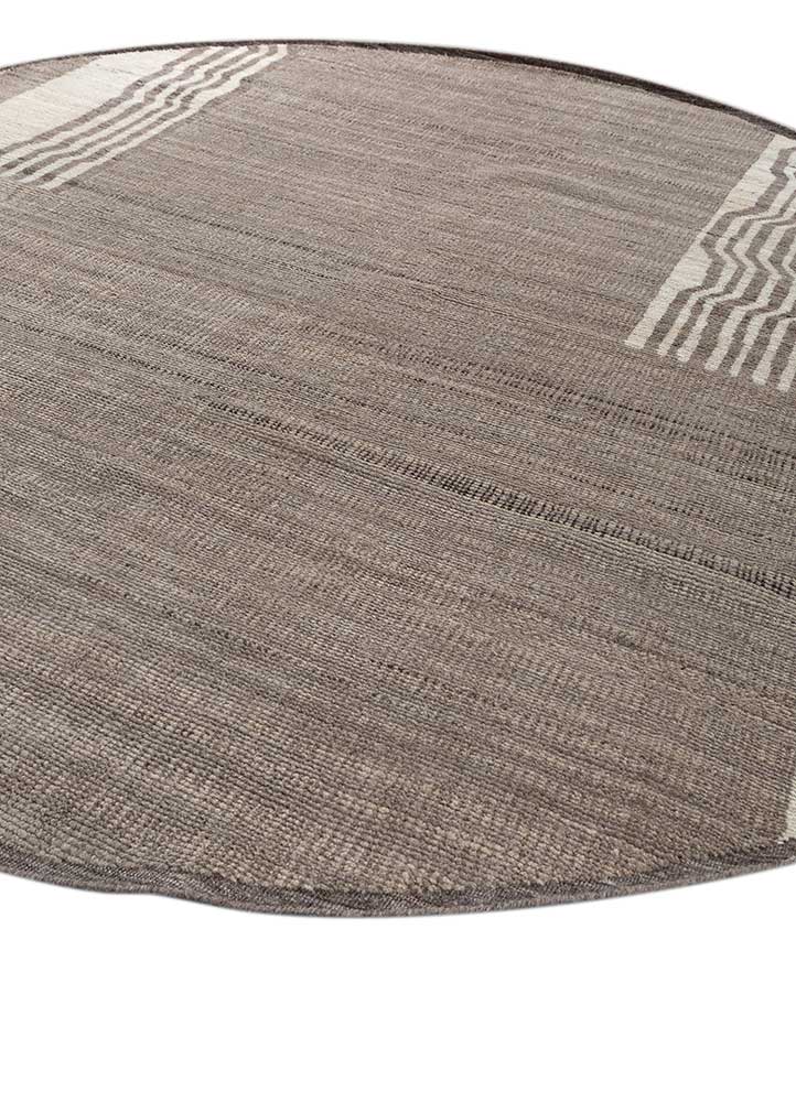 manifest beige and brown wool hand knotted Rug - FloorShot