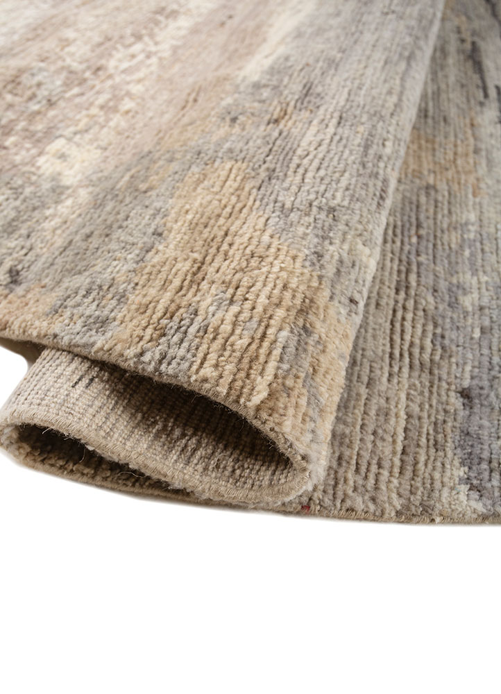 entropy ivory wool hand knotted Rug - FloorShot