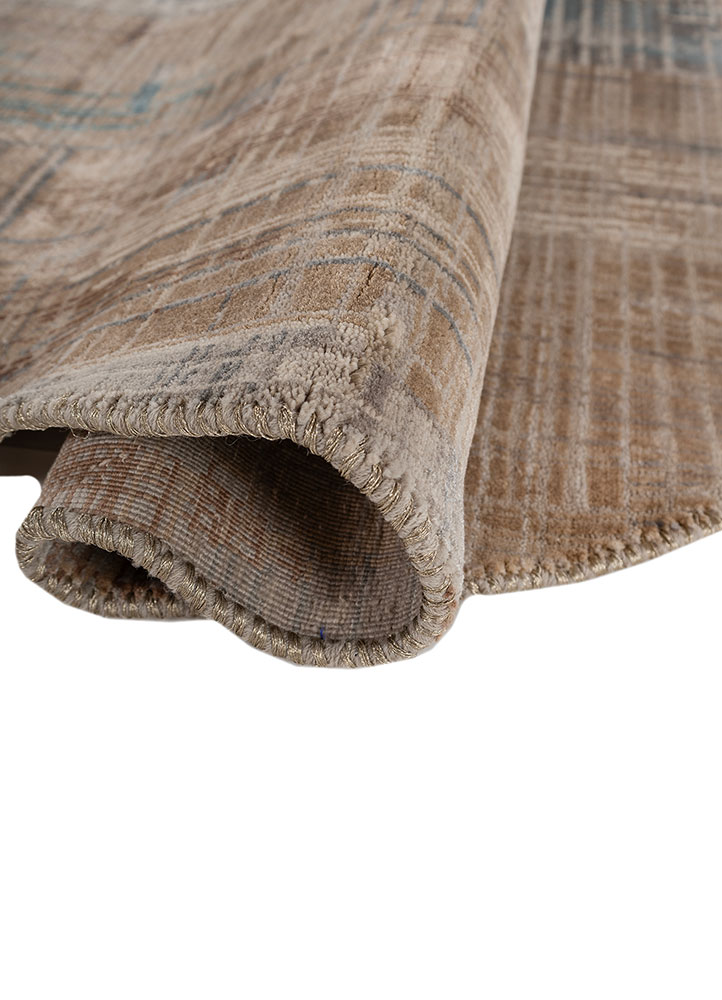 unstring by kavi grey and black wool and bamboo silk hand knotted Rug - FloorShot