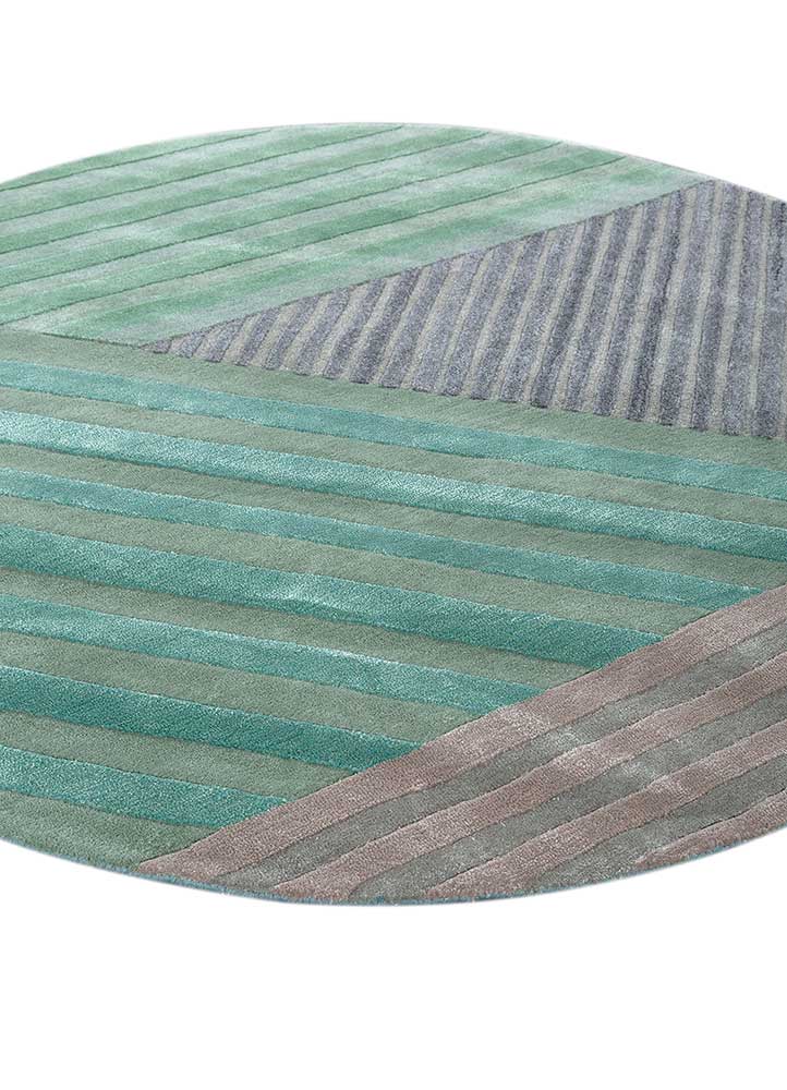 come around blue wool and viscose hand tufted Rug - FloorShot