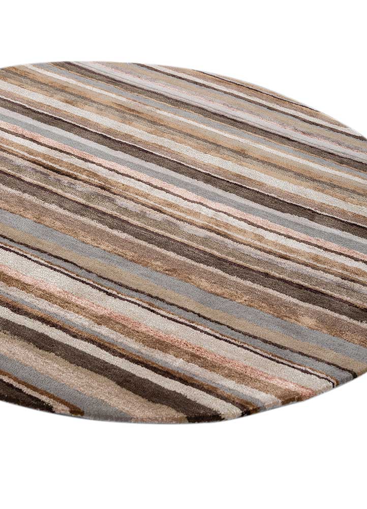 linear grey and black wool and viscose hand tufted Rug - FloorShot