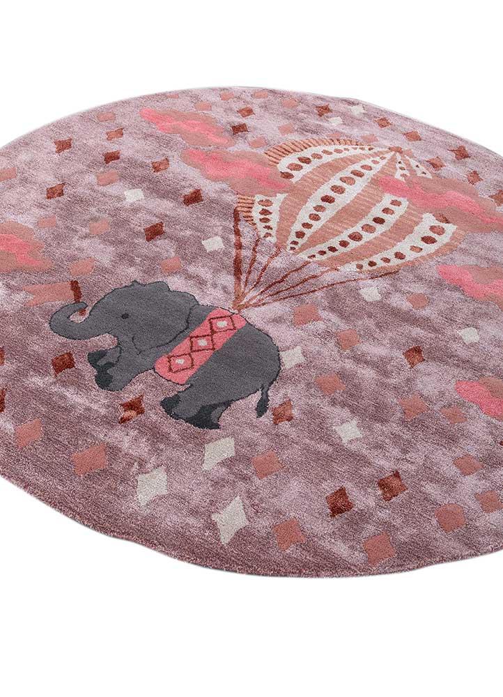 confetti pink and purple wool and viscose hand tufted Rug - FloorShot