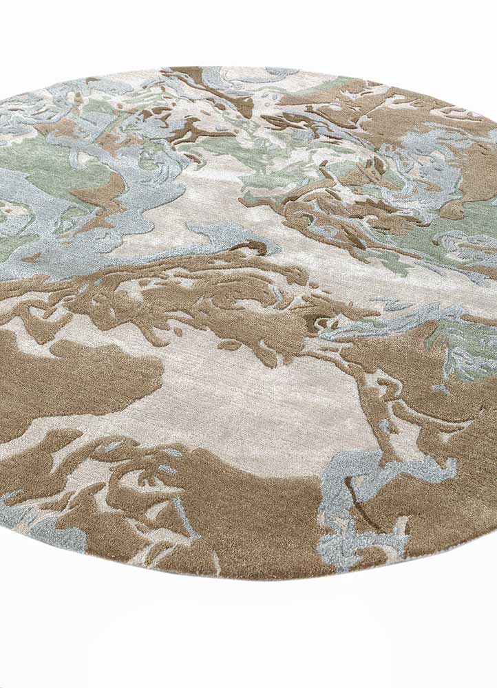 genesis blue wool and viscose hand tufted Rug - FloorShot