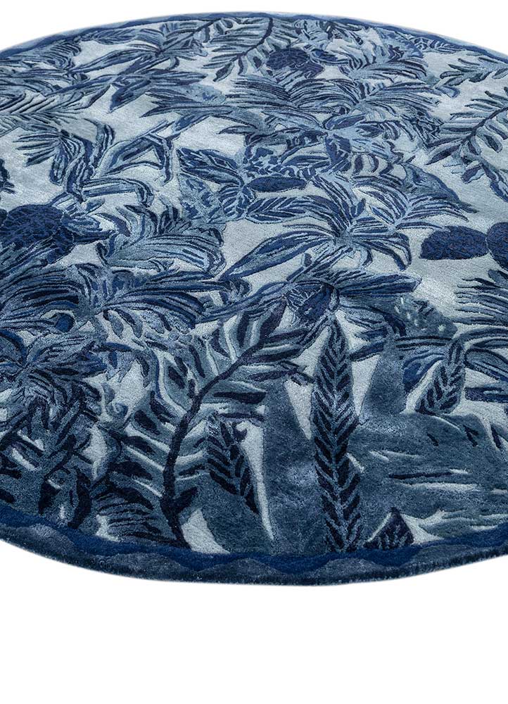 aurelia blue wool and viscose hand tufted Rug - FloorShot