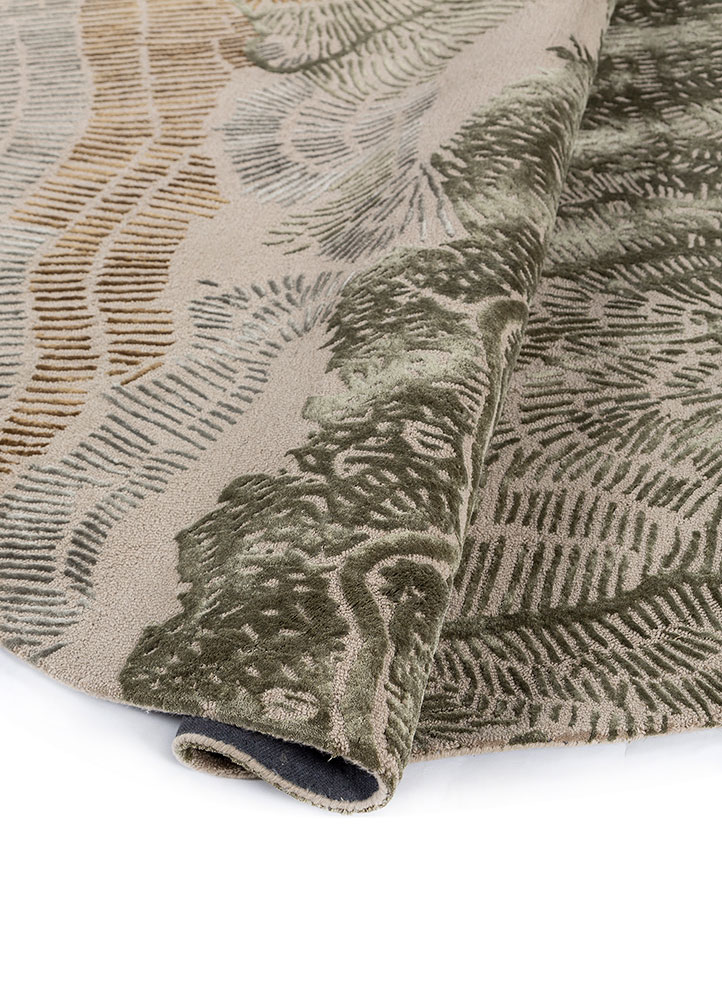 white noise gold wool and viscose hand tufted Rug - FloorShot