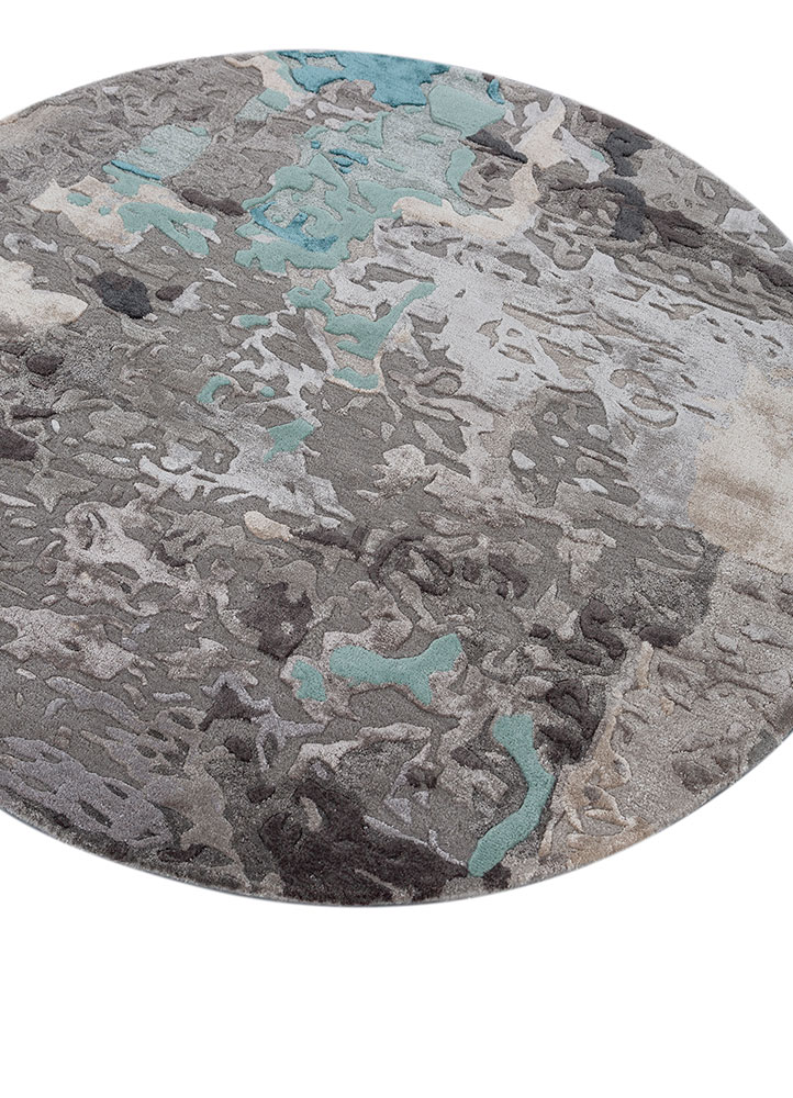 white noise grey and black wool and viscose hand tufted Rug - FloorShot