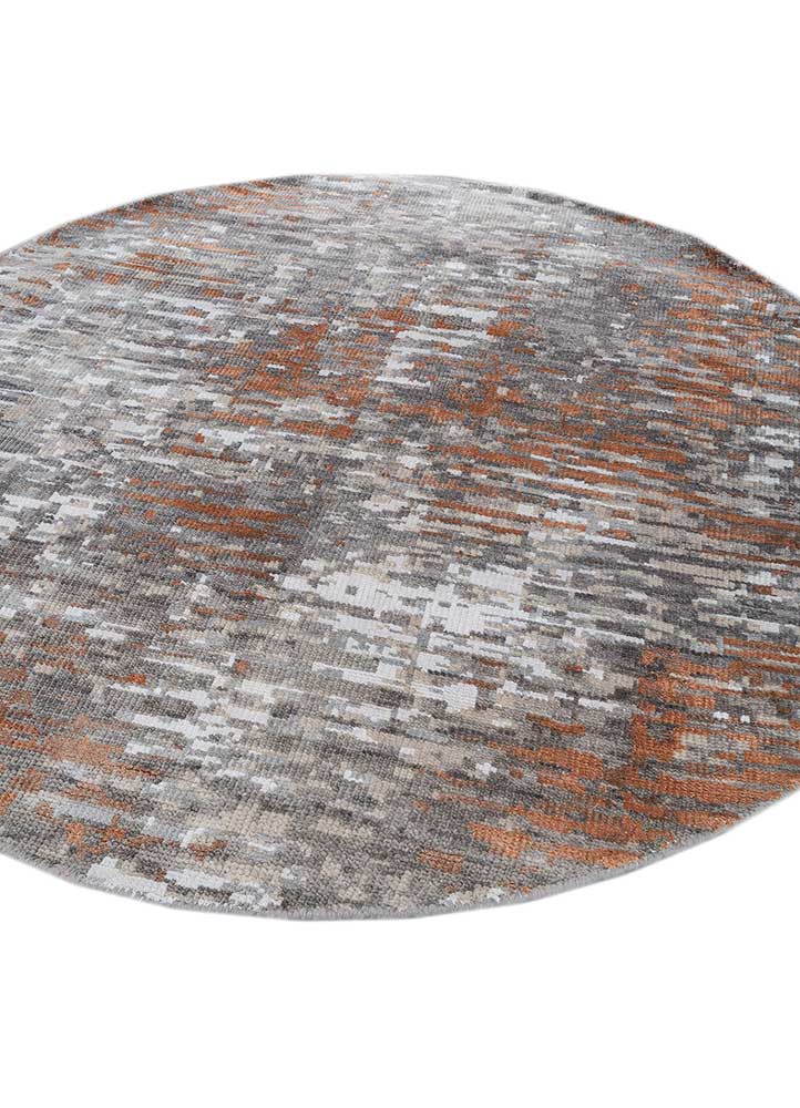 clan grey and black wool and bamboo silk hand knotted Rug - FloorShot