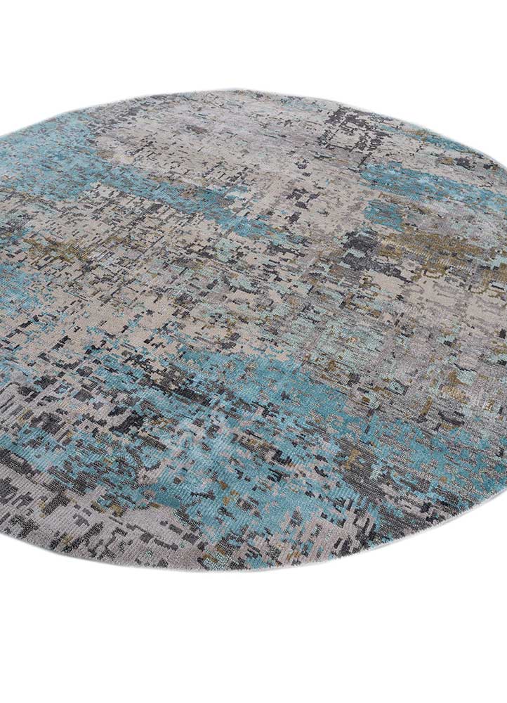 blythe ivory wool and bamboo silk hand knotted Rug - FloorShot