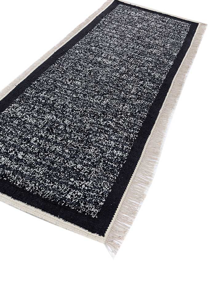atelier grey and black wool flat weaves Rug - FloorShot
