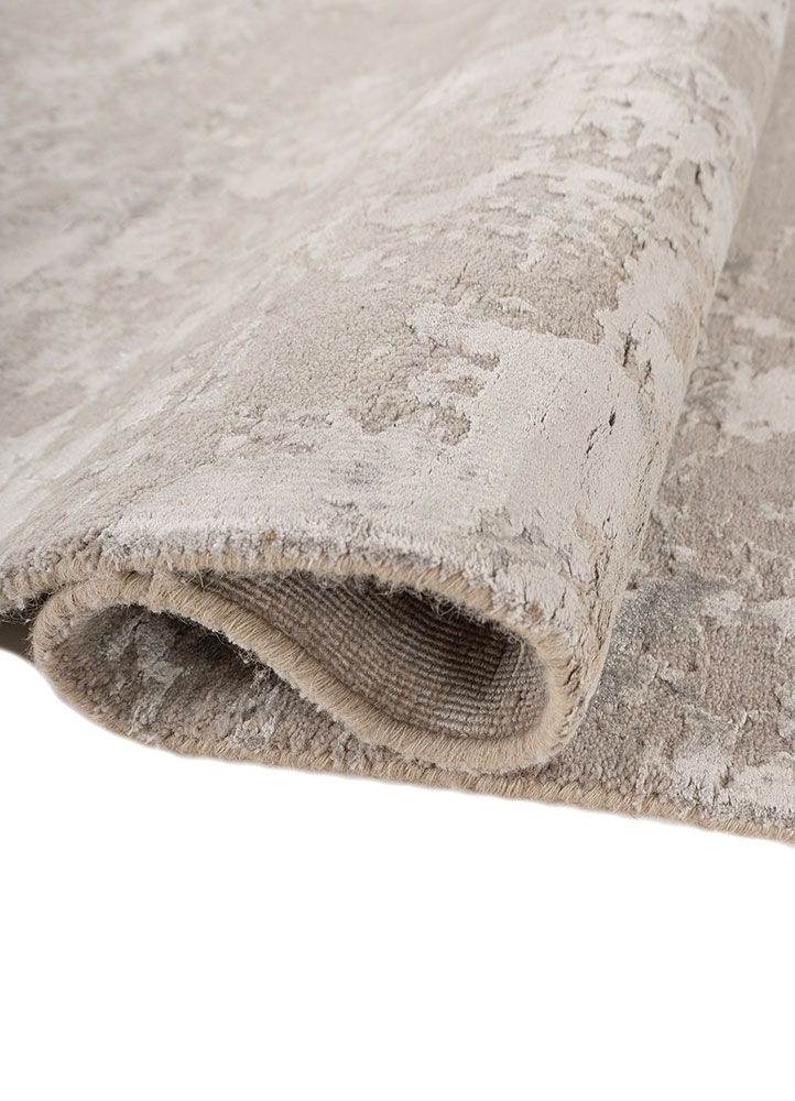 chaos theory by kavi grey and black wool and bamboo silk hand knotted Rug - FloorShot