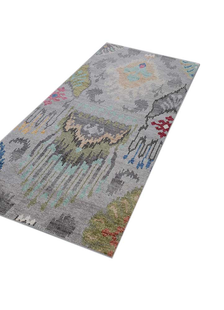 savana grey and black wool hand knotted Rug - FloorShot