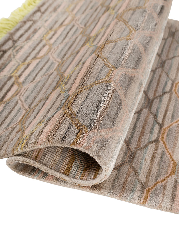 manchaha grey and black wool and bamboo silk hand knotted Rug - FloorShot