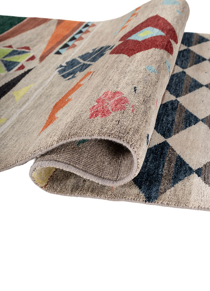 freedom manchaha grey and black wool and bamboo silk hand knotted Rug - FloorShot