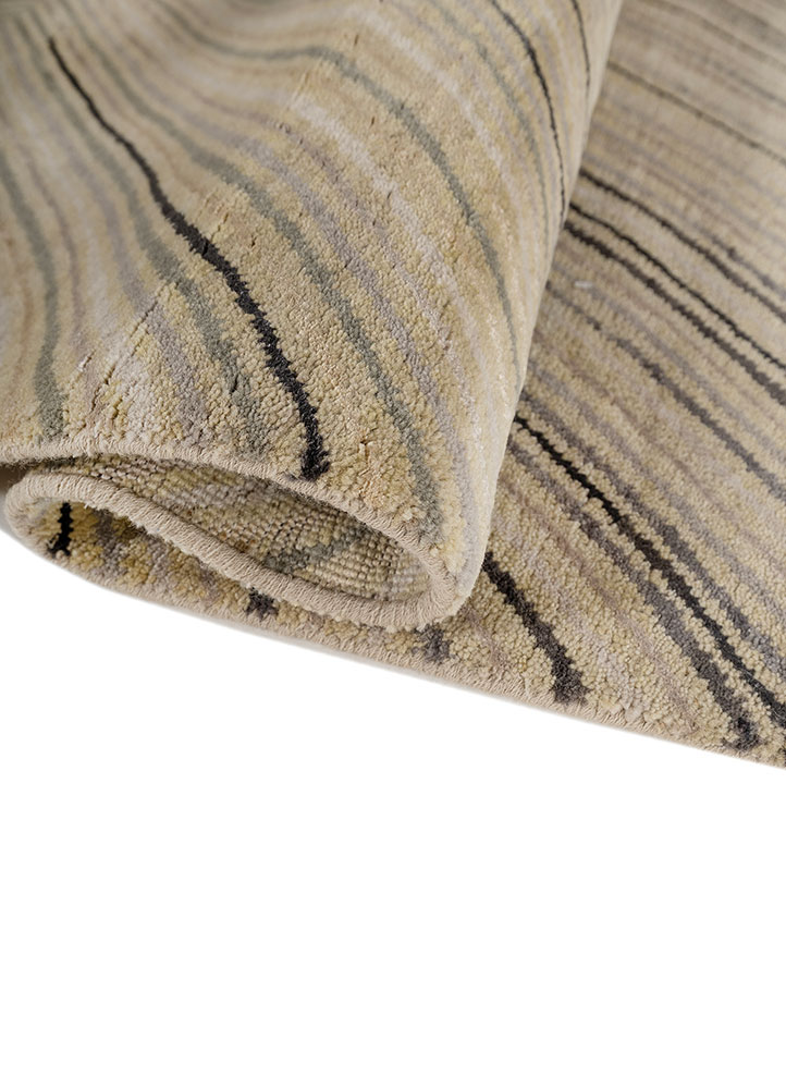 manchaha grey and black wool and bamboo silk hand knotted Rug - FloorShot