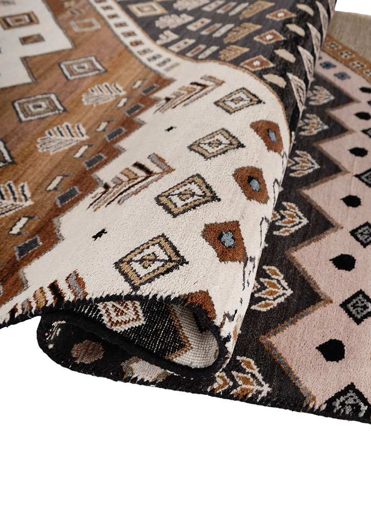 manchaha grey and black wool and bamboo silk hand knotted Rug - FloorShot
