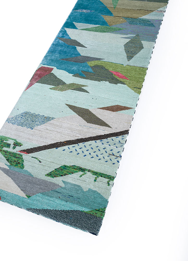 freedom manchaha multi wool and bamboo silk hand knotted Rug - FloorShot