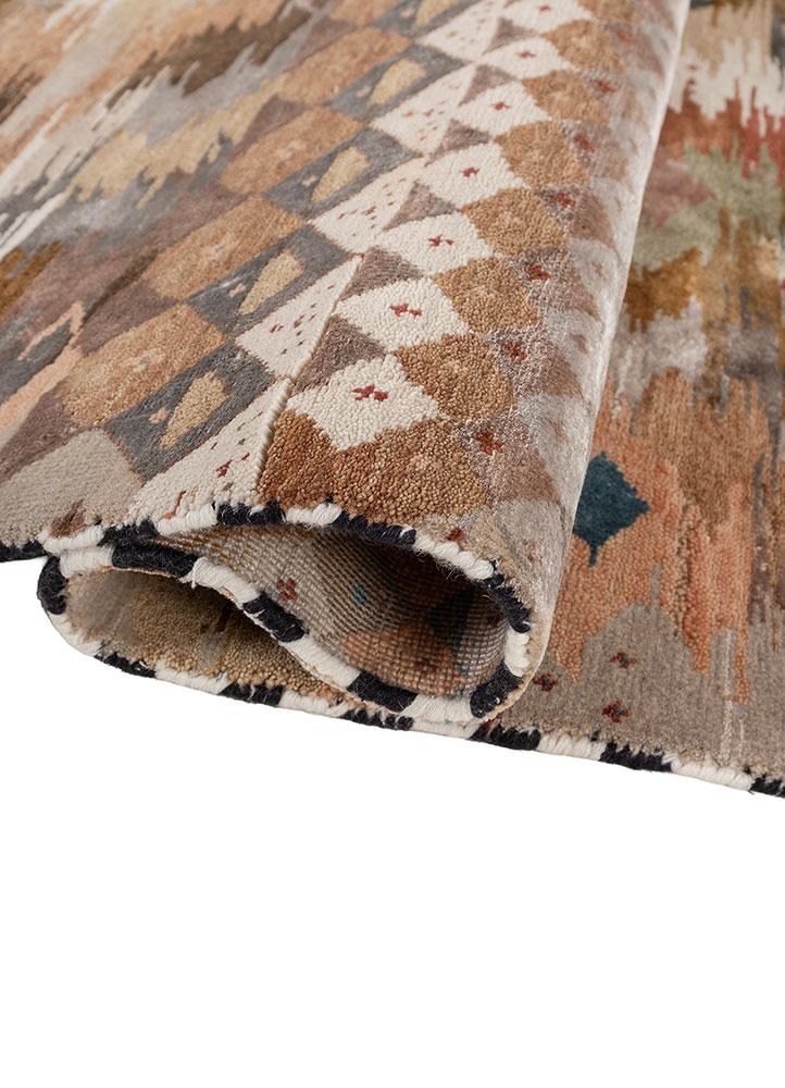 freedom manchaha ivory wool and bamboo silk hand knotted Rug - FloorShot
