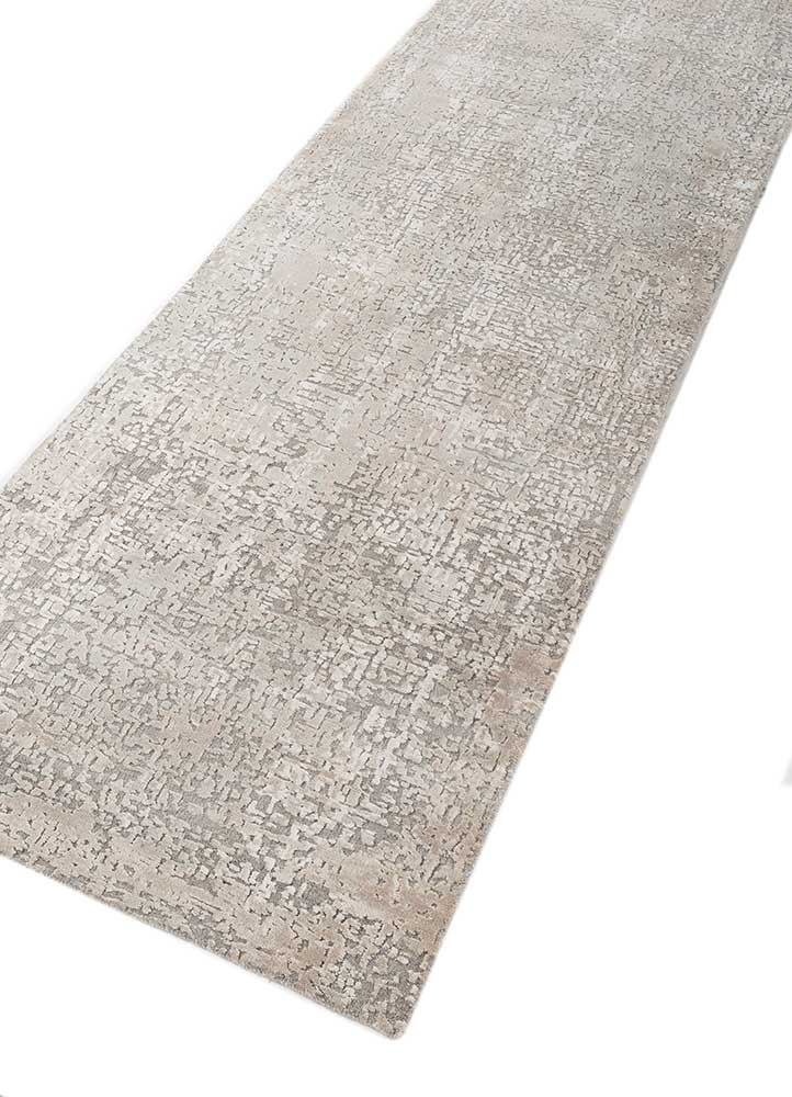 uvenuti grey and black wool and bamboo silk hand knotted Rug - FloorShot