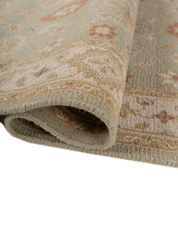 gulnar green wool hand knotted Rug - FloorShot