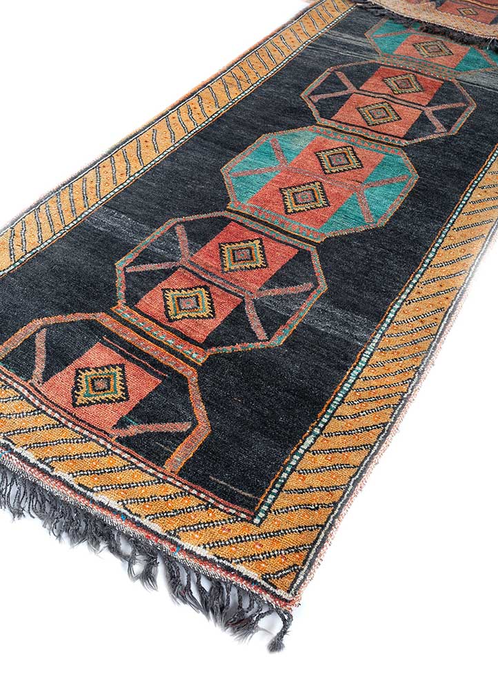 nuray grey and black wool hand knotted Rug - FloorShot