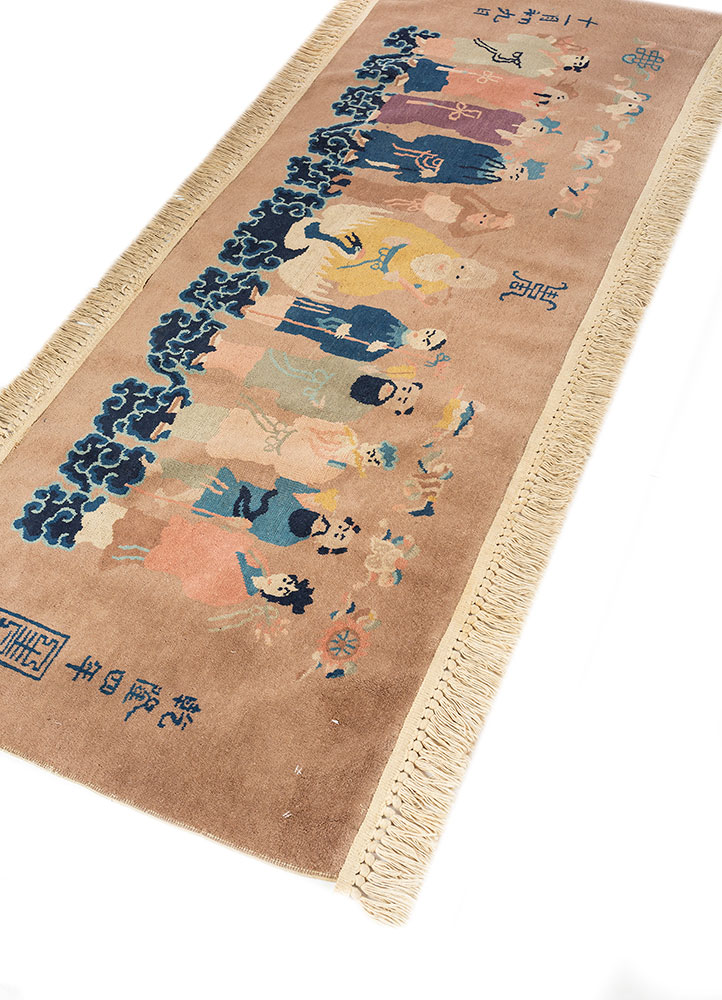aalam blue wool hand knotted Rug - FloorShot