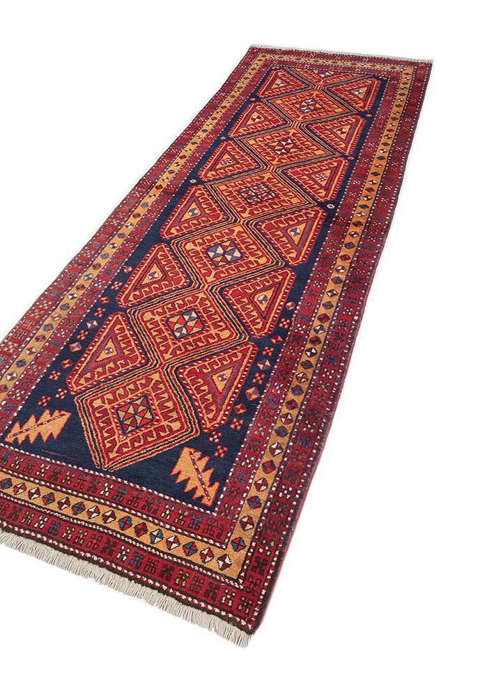 aalam blue wool hand knotted Rug - FloorShot