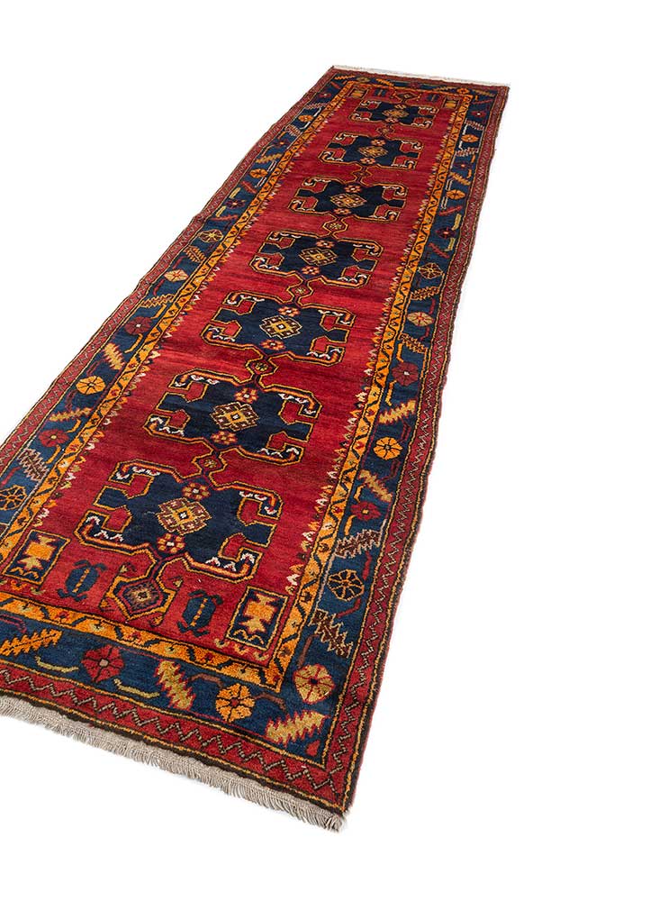 aalam blue wool hand knotted Rug - FloorShot