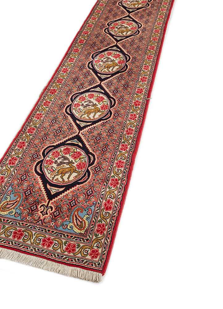aalam pink and purple wool hand knotted Rug - FloorShot