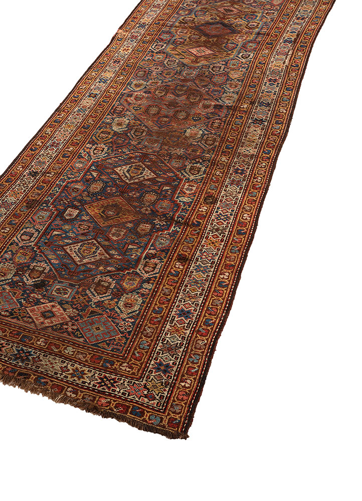 aalam blue wool hand knotted Rug - FloorShot