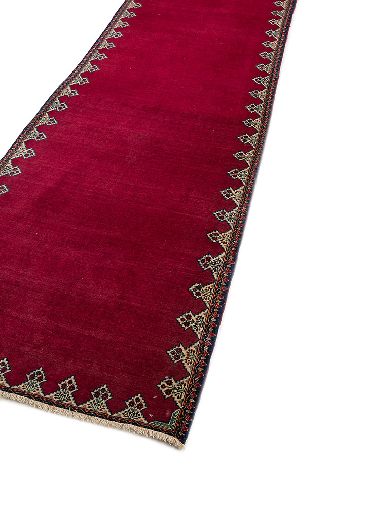 aalam pink and purple wool hand knotted Rug - FloorShot