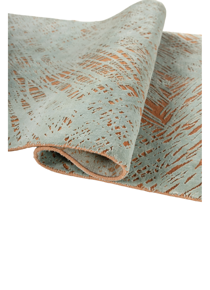 free verse by kavi green wool and silk hand knotted Rug - FloorShot