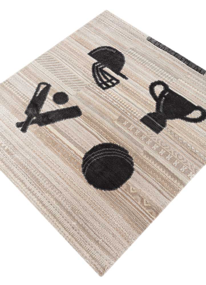manchaha ivory wool and bamboo silk hand knotted Rug - FloorShot