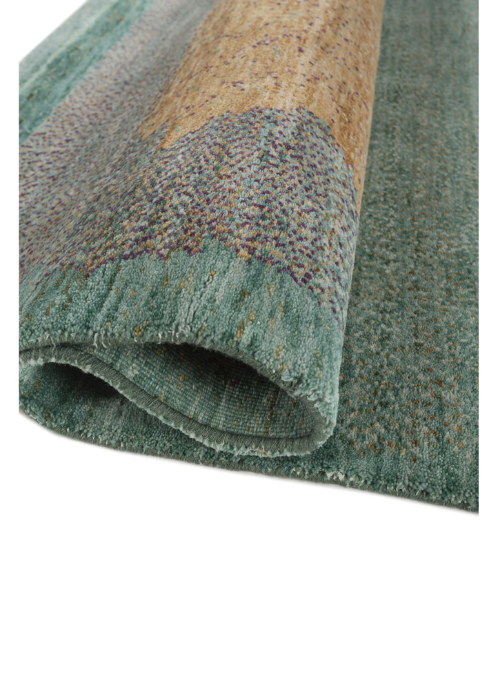 kavi x manchaha green wool hand knotted Rug - FloorShot